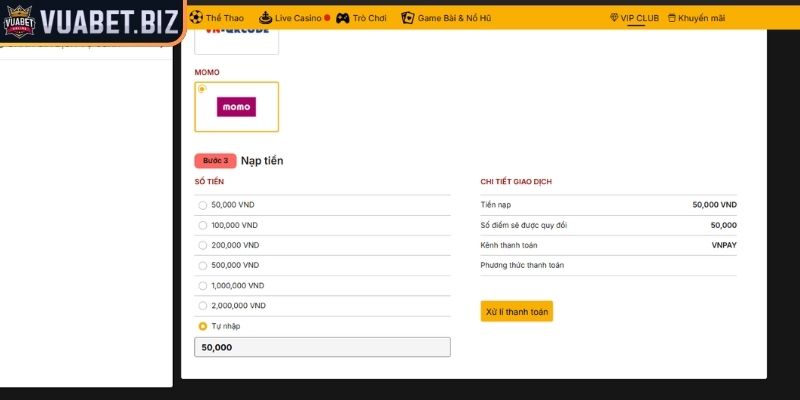 Nạp Tiền Vuabet - Hướng Dẫn Chi Tiết Và An Toàn Cho Tân Binh 2 Chọn hình thức nạp tiền Vuabet