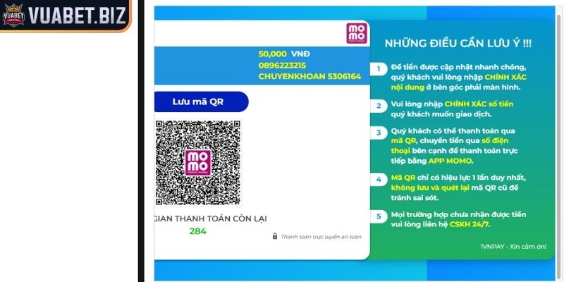 Nạp Tiền Vuabet - Hướng Dẫn Chi Tiết Và An Toàn Cho Tân Binh 3 Thời gian xử lý giao dịch